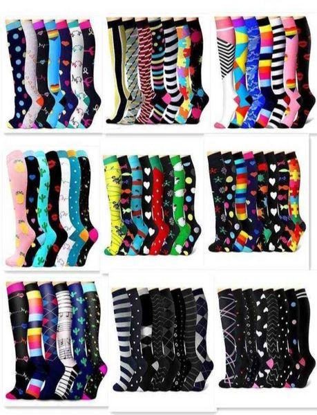 

35678 pairs lot pack women men compression socks stockings elastic sports beautiful leg running nurse climbing cycling socks 25108046, Black