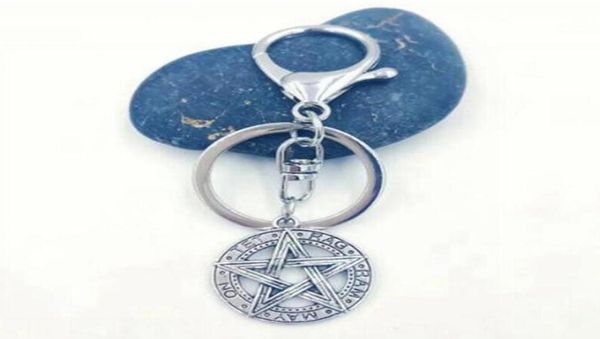 

wicca pagan goth jewelry pentagram charms handbag car key holder keyring keychain lobster clasp for decorative gift 78606280, Slivery;golden