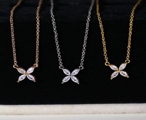 

europe america fashion style lady women 18k gold chain necklace engraved t letter marquise diamonds pendant 3 color4858612, Silver