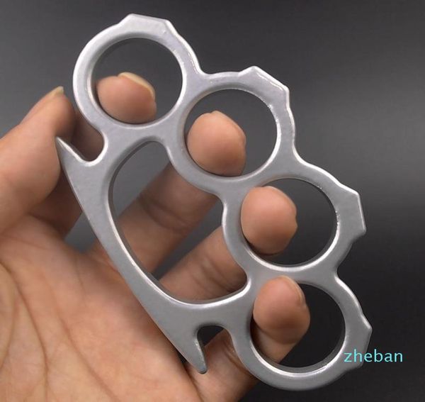 

whole metal knuckle duster four finger self defense tool silver black equipment clasp safety men039s and women039s pock5697093