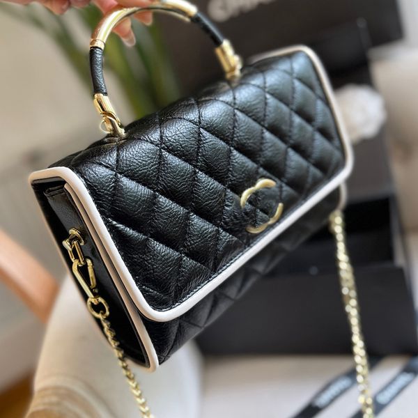 

classic designer womens shoulder bag lozenge plaid lady messenger bags fashionable luxurys metal handle cross body handbags black versatile