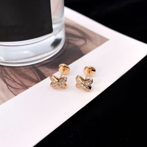 

luxury designer earrings women gold diamond letter x studs earring for wedding party jewerlry accessories, Golden;silver