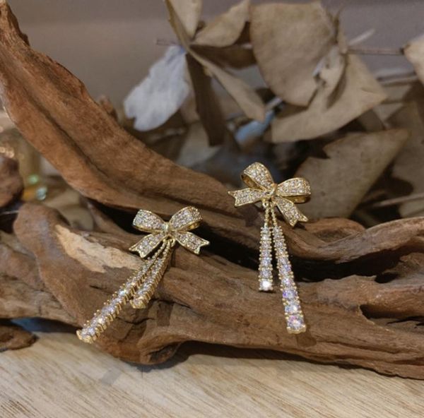 

french bow with tassel and pearl earrings chandelier01239984989, Silver