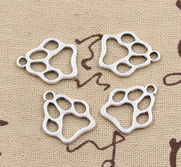 

100pcs charms dog bear paw 1917mm antique making pendant fitvintage tibetan silverdiy bracelet necklace5957900, Bronze;silver