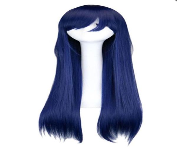 

long straight cosplay wig black purple pink blue sliver gray blonde white orange brown 80 cm synthetic hair wigs1260795