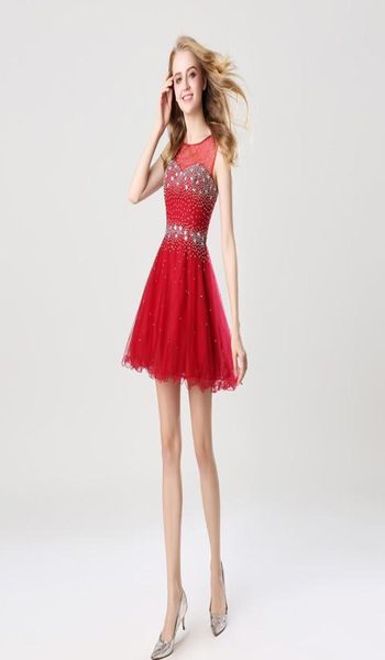 

short cocktail dresses a line beaded sleeveless girls mini party dress homecoming gown prom dress 2020 aj0325281087, Blue;pink