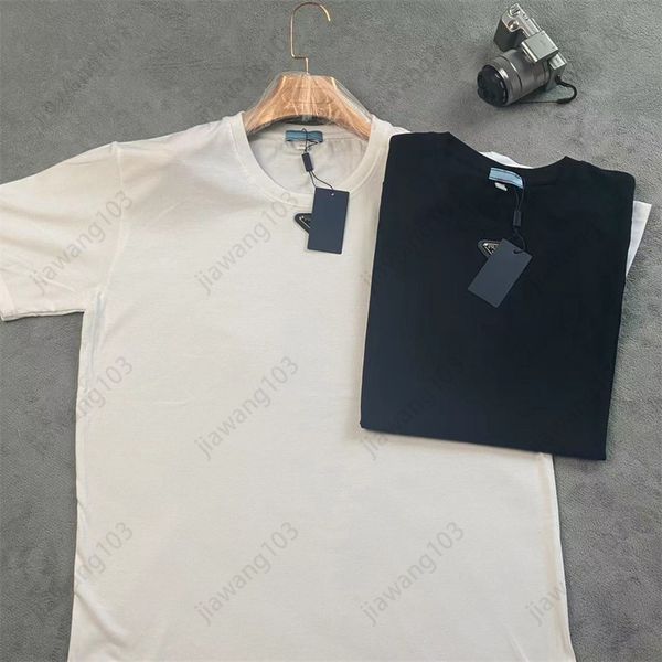 

summer mens designer tees casual man womens loose tees with letters print short sleeves sell luxury men prad t shirt size s-xxxxxl 088, Black;brown