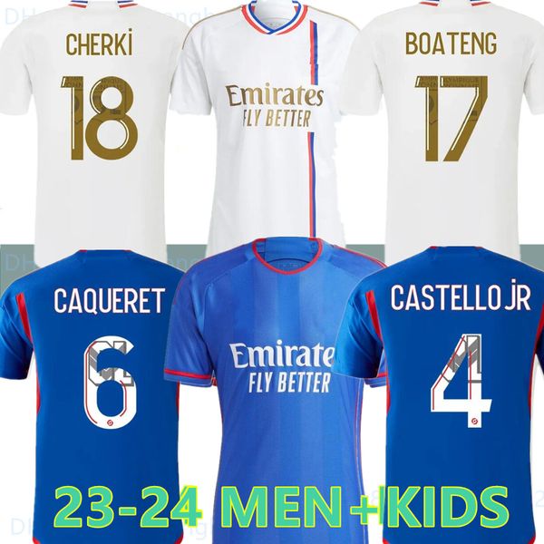 

23 24 lyon soccer jerseys maillot de foot caqueret ol 2023 2024 home football shirt aouar barcola castello jr cherki boateng dembele gusto m, Black;yellow