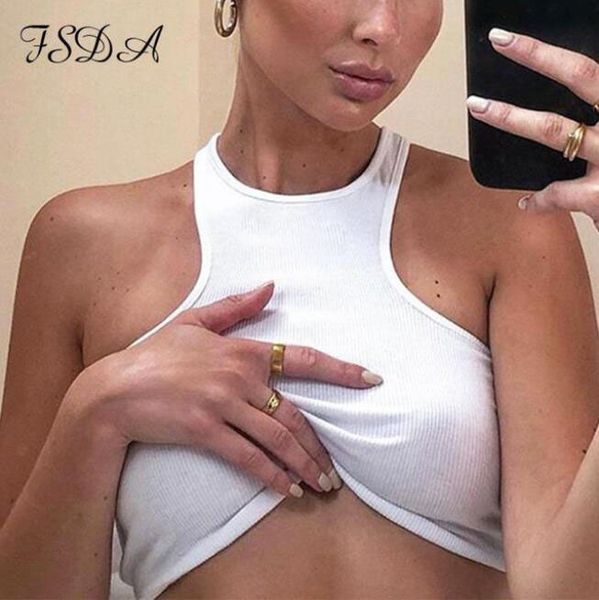 

2023 summer white women's short embroidered off shoulder black tank casual sleeveless off back trendy fashion 5 color s-x, Black;white