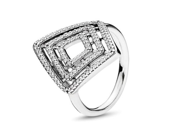 

real 925 sterling silver cz diamond geometric lines ring with logo and original gift box fashion luxury designer jewelry women rings3764399
