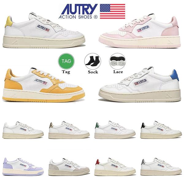 

designer platform autry action casual shoes fashion women men usa upper two-tone high panda high green sneakers pink golden green panda mens