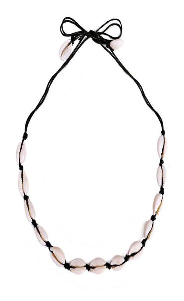 

ins puka shell natural chokers hand knotted woven necklace clavicle chain 2 colors whole6941960, Golden;silver