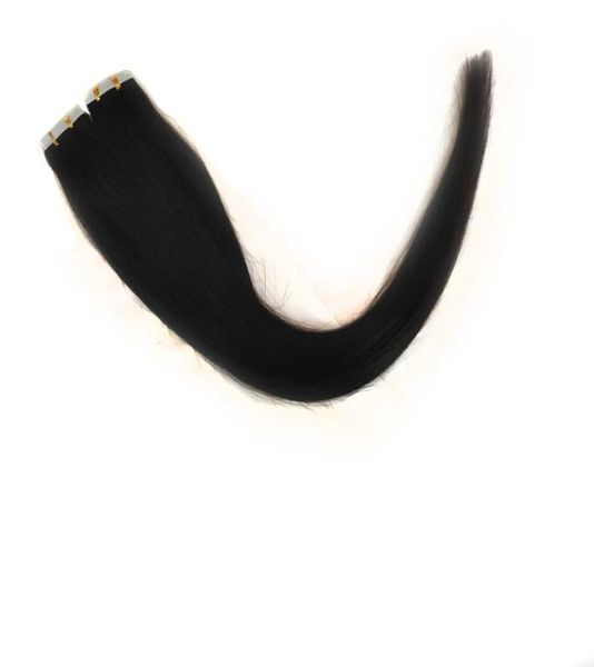 

100 human remy hair 1426 inch tape in hair extensions double drawn skin weft 60pcs bag 150g express6237277, Black