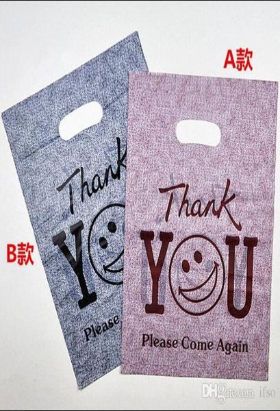 

whole200pcslot quotthank youquot printed plastic recyclable useful packaging bags shopping hand bag protable boutique gi4135596, Black;white