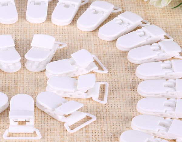 

whole50 pcs kam plastic pacifier clip holder soother mam baby dummy clips chain for 20mm ribbon 10 colors s017 white hd1137889805