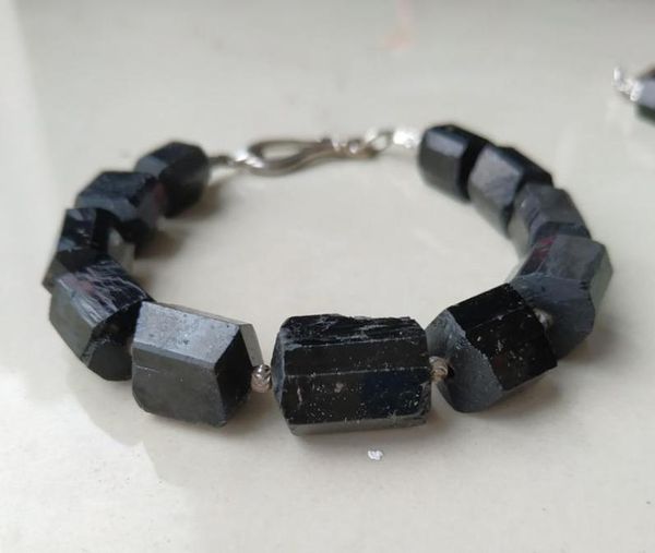 

black tourmaline pyrite stone bracelet spacer clasp012345942298