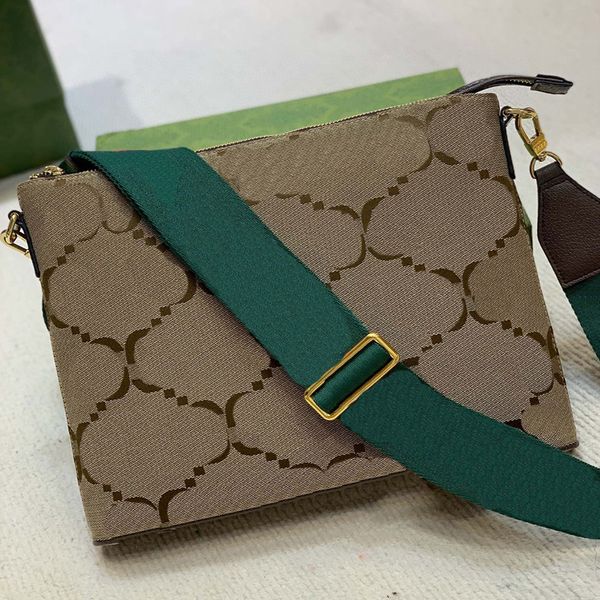 

designer bag mens and womens large capacity portable shoulder bag leather canvas messenger bag fashion woven crossbody bag 699130