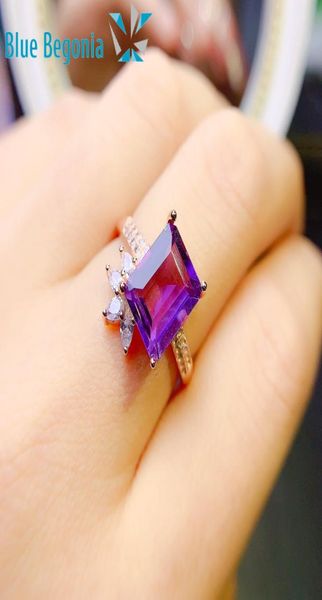 

natural brazilian amethyst ring 925 sterling silver fine jewelry for women anniversary gift2821553, Slivery;golden