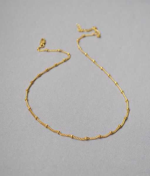 

brass beaded chains in gold silver basic chain chockers thin necklaces3150110