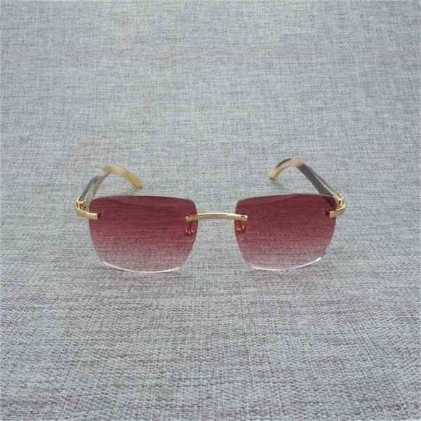 

sunglasses 2023 designer natural wood men black buffalo horn rimless eyeglasses women accessorie metal frame oculos square gafas for clubkaj, White;black