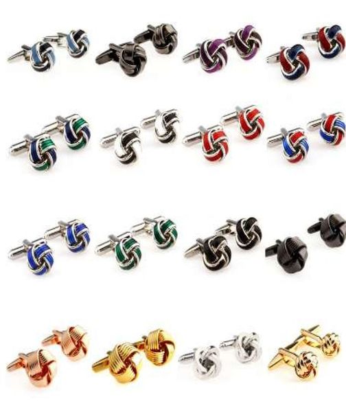 

the most popular 16 designs metal knots enamel cufflink cuff link 1007050, Silver