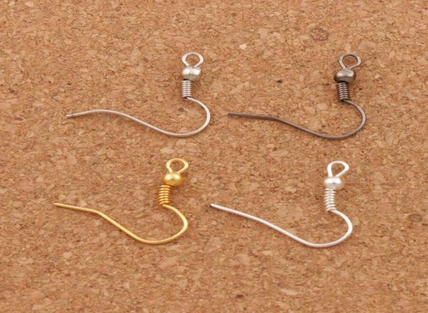 

4colors copper fish clasps hooks 15mm 200pcslot polish ear earring finding french fishwire l31071881261
