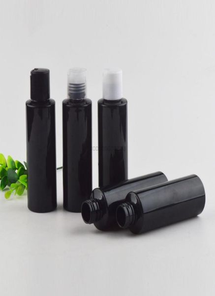 

50pcs 120ml black empty small shampoo plastic containers with disc cap liquid soap pet bottle press lidcosmetic packaging 4 oz4348447