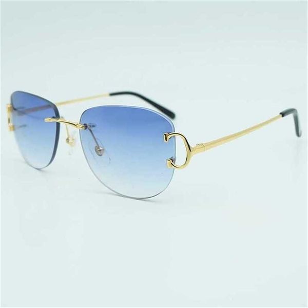 

sunglasses 2023 designer vintage rimless men popular carter oval glasses wholesale women shades retro eyewear outdoor decorationkajia new, White;black