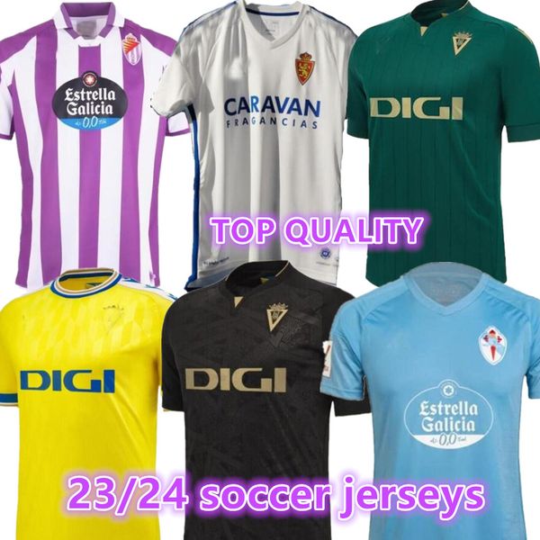 

23 24 real zaragoza valladolid soccer jerseys home man 2023 2024 kagawa football shirts away camiseta de futbol carnaval de home vigo third, Black;yellow