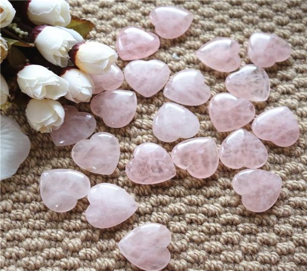 

25258mm heart shape rose quartz with half hole natural gemstone loose beads for jewelry diy 20pcslot1405508, Black