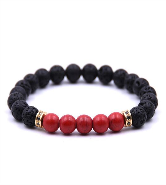 

natural lava stone strands bracelets healing balance beads for men women charm yoga fashion jewelry6226392, Black