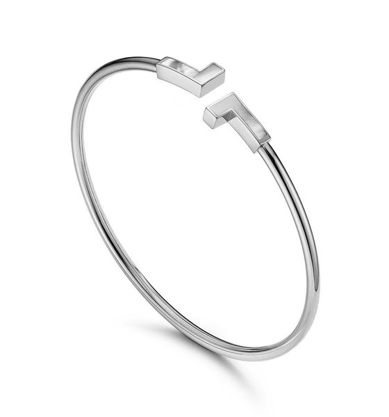 

ladies t letter cuffs enhance the sweetness of girls noble and elegant 4 styles inlaid zircon shells for girlfriends social gather5412192, White