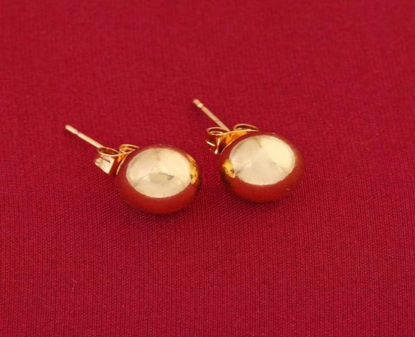 

stud charm 4mm 6mm 8mm 10mm ball earring yellow gold color shape classic design earrings for women3434630, Golden;silver