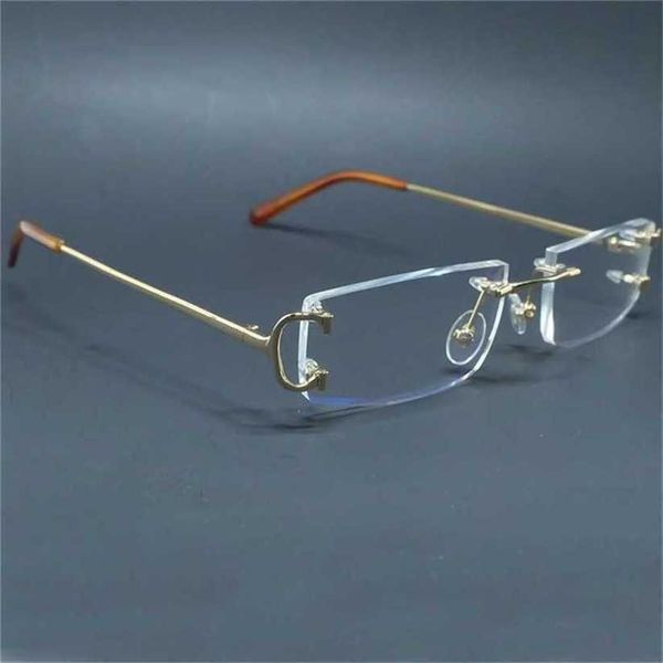 

sunglasses 2023 designer clear eye glasses for men rimless transparent mens brand designer optical frame computer eyewear carter glass frame, White;black