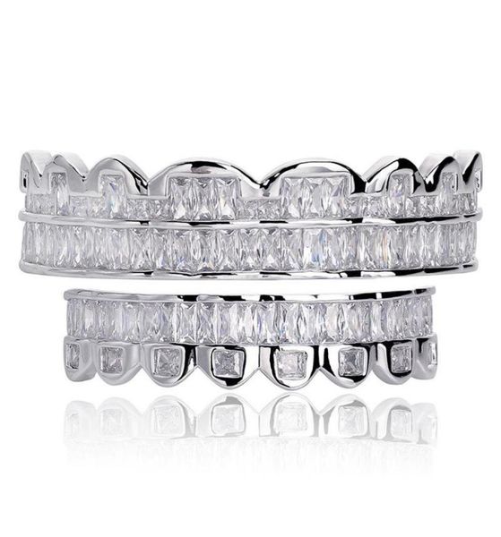 

hip hop 18k gold plated teeth grillz and bottom grills set with silicone real shiny grill sets bling cubic zircon body jewelry3278541, Black