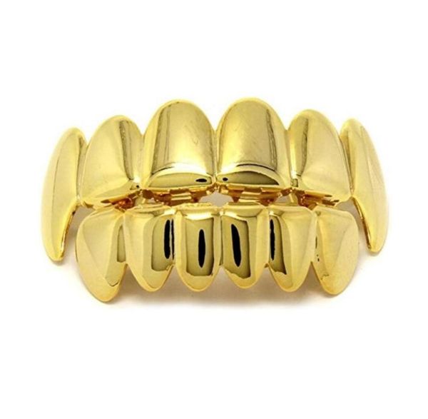 

new hip hop gold teeth grillz bottom dental grills mouth punk teeth caps cosplay party tooth rapper jewelry set5584626, Black
