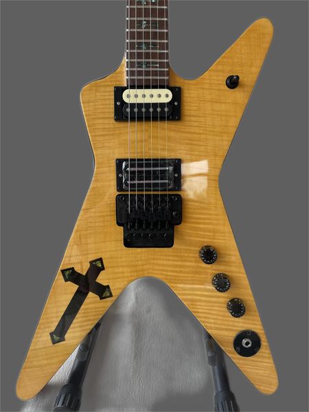 

custom electric guitar dimebag, darrell o dean alien, yellow tiger