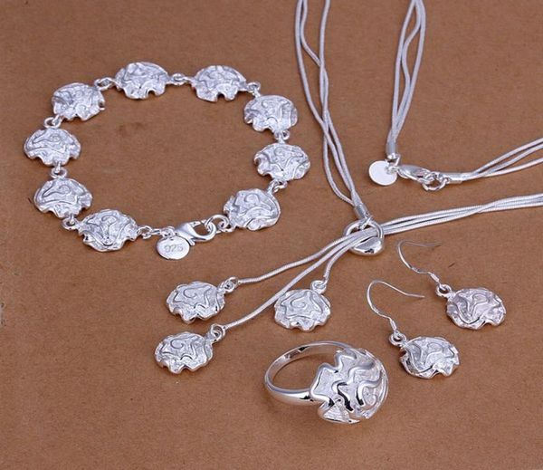 

whole lowest christmas gift 925 sterling silver fashion necklaceearrings set qs1822382840