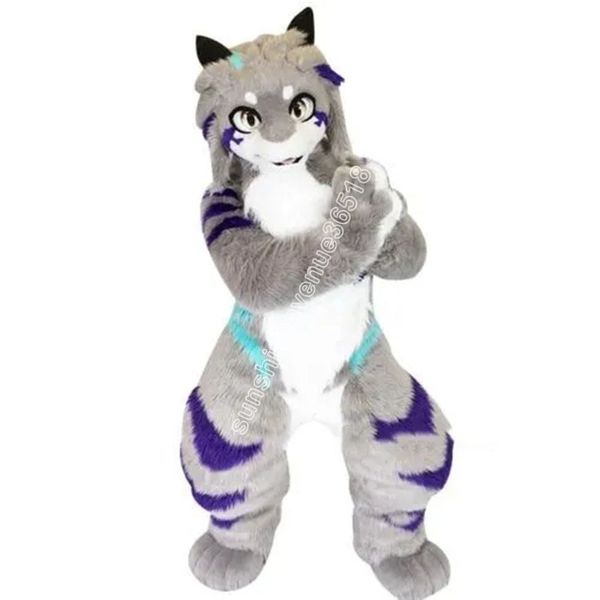 

gary long fur husky dog fox fursuit mascot costume cartoon anime theme character carnival adults size christmas birthday party outdoor outfi, Red;yellow