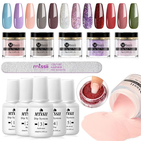 

nail glitter us warehouse dipping powder set liquid system clear dip tools acrylic kit without lamp cure art 230715, Silver;gold