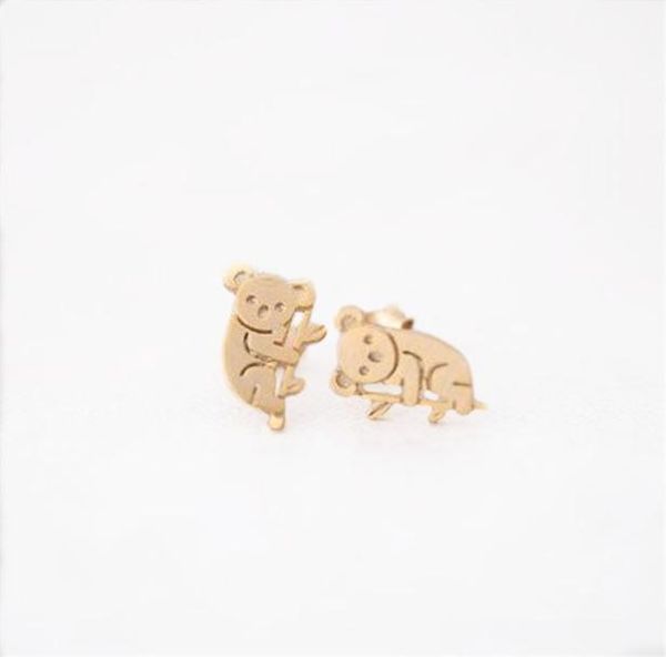 

vogue koalas stud earrings lovely animal earrings for women whole8246764, Golden;silver