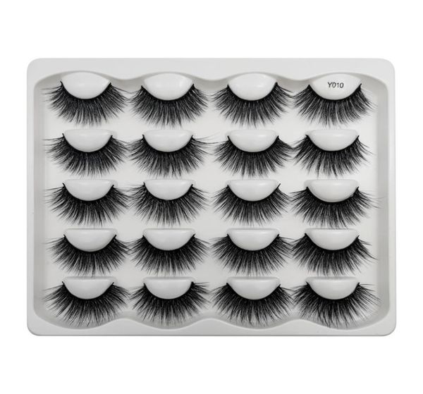 

10 pairs dramatic faux mink eyelashes messy fluffy false eyelash extension natural long 3d lashes book cilios1696038