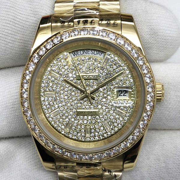 

r olax men's watches from brands automatic mechanical watch log double li man ding rr017 with gift box, Slivery;golden