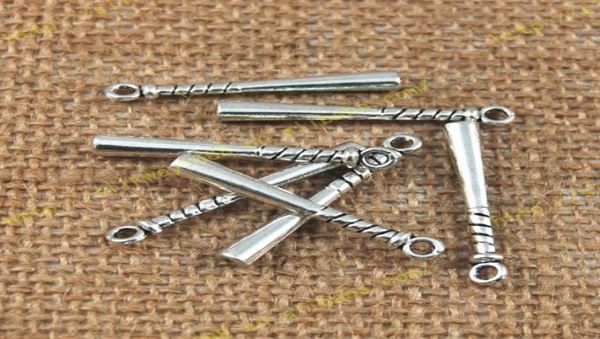 

sport alloy charms baseball bat vintage charms 50pcslot 535mm aac11082818985, Bronze;silver