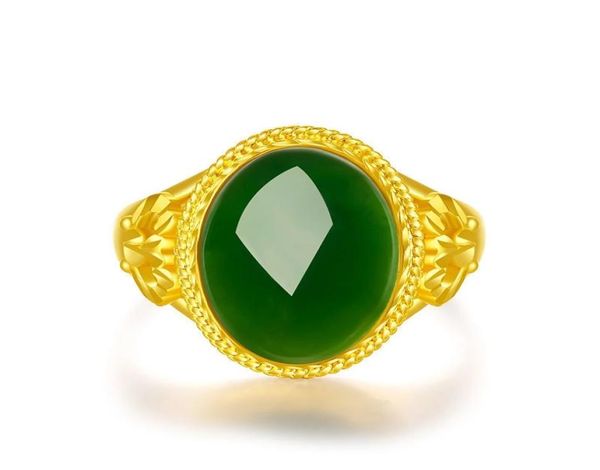 

plating 24 k gold hetian ring jade nepal style old man opening adjustable elegant and retro white gemstone female jewelry9270875, Silver