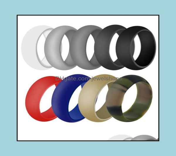 

wedding rings jewelry cross sile ring for men women premium medical grade rubber bands size 8 9 10 11 12 13 crossfit drop delivery7728279, Slivery;golden