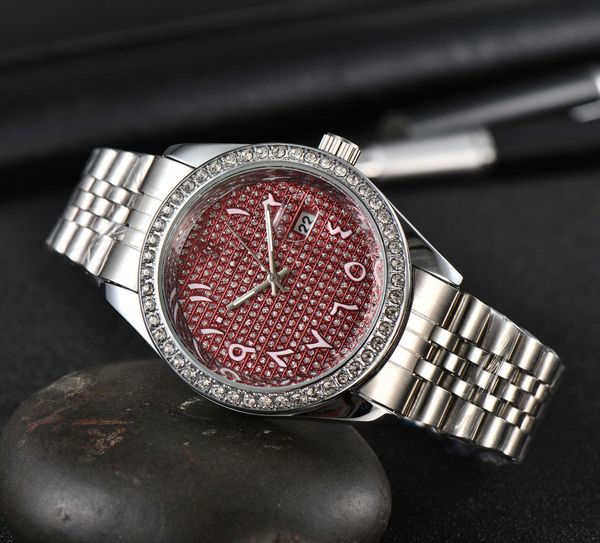 

original luxury r olax watch online shop quartz diamond case five beads log series classic men's stainless steel temperament with gift, Slivery;golden