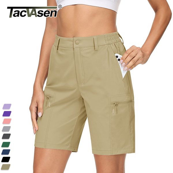 

women's shorts tacvasen quick dry hiking breathable lightweight womens jogging outdoor short pants zipper pockets cargo workwear 230717, White;black