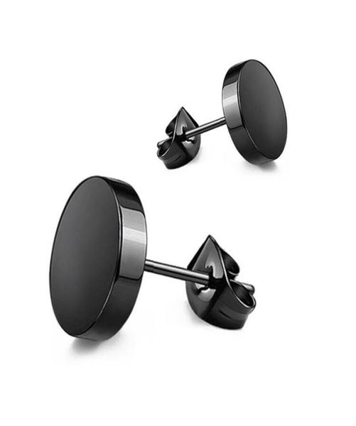 

whole 476e titanium steel smooth stud earrings jewelry for men women 3mm4mm5mm6mm7mm8mm10mm blackwhit8118449, Golden;silver