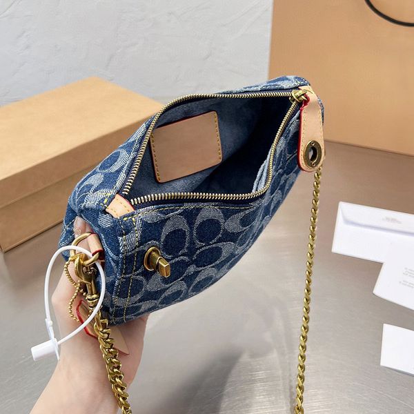 

designers fashion tote bags luxurys crossbody clasical denim canvas shoulder bags with shoulder strap half moon crossbody bags